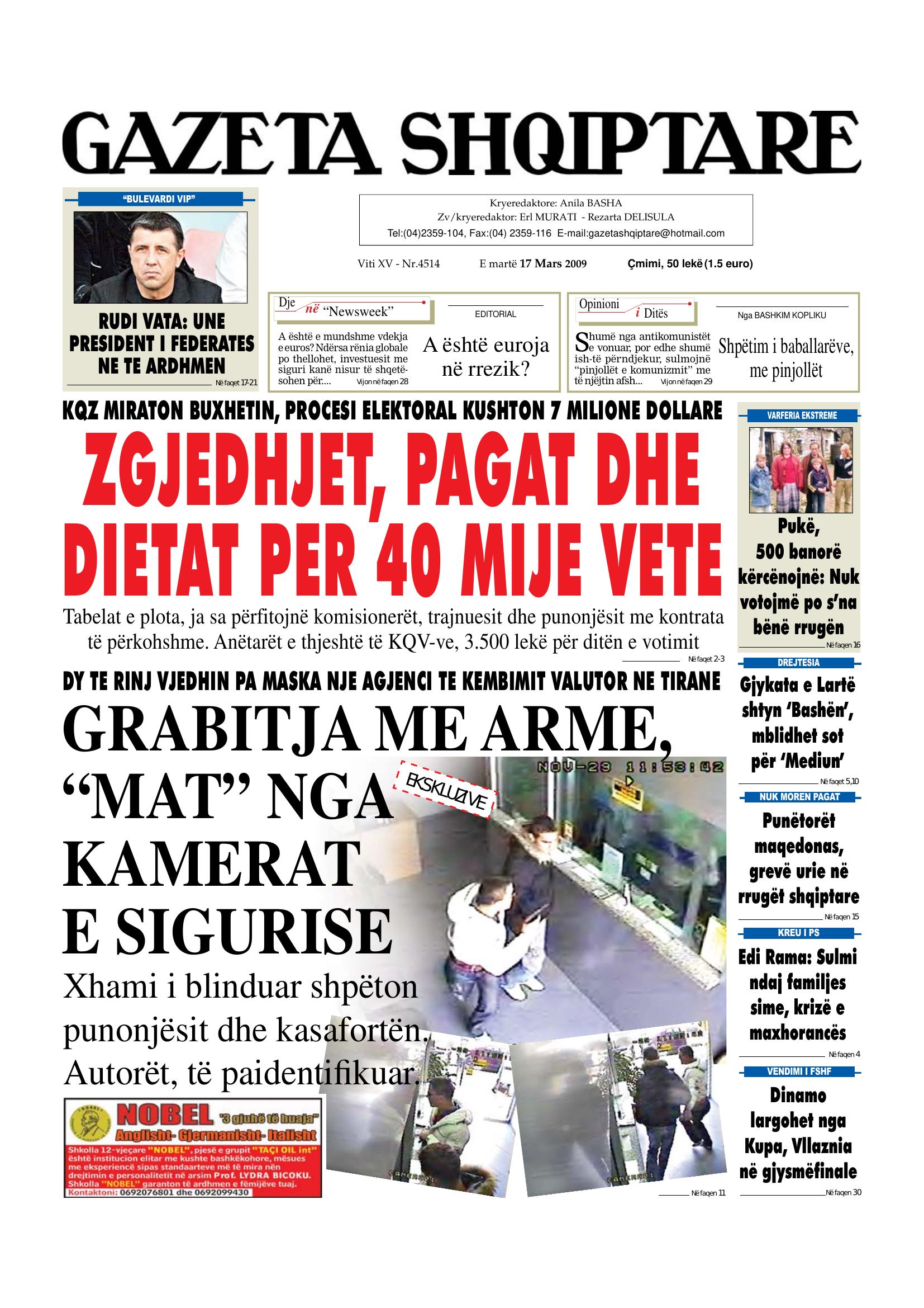 Gazeta Shqiptare 2009-03-17